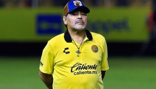 Maradona durante una práctica de Dorados 