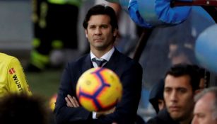 Solari observa un juego del Real Madrid 