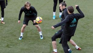 Jugadores del Real Madrid entrenan en Valdebebas