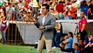 Michel Leaño en un partido del Necaxa