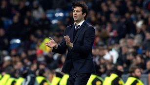 Solari en un partido del Real Madrid