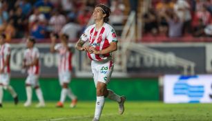 Víctor Dávila celebra anotación con el Necaxa