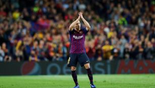 Arthur Melo al término de un partido con el Barcelona 