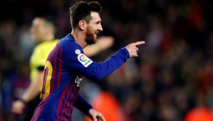 Messi, en un partido con el Barcelona 