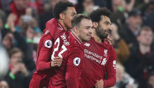 Los jugadores del Liverpool festejan un gol contra el Newcastle