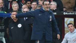 Maurizio Sarri durante un partido del Chelsea