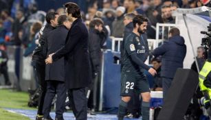 Solari e Isco, durante un juego del Real Madrid