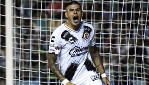 Gustavo Bou celebra su anotación frente a León