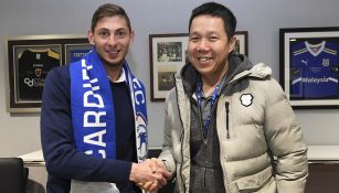 Emiliano Sala en su presentación con el Cardiff