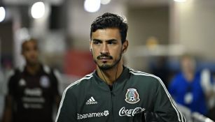 Oswaldo Alanís, durante una concentración con el Tri