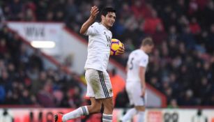 Jiménez celebra su gol frente al Bournemouth