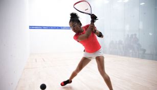 Longoria durante una competencia de Racquetbol