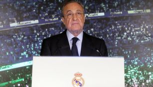 Florentino Pérez durante la presentación de Zidane 