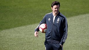 Solari en entrenamiento con el Real Madrid 