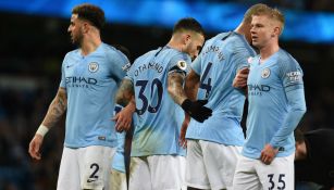 Manchester City en un partido ante el Watford 