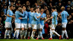 Manchester City celebra su triunfo frente al Schalke 04