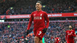 Firmino celebra gol del Liverpool 