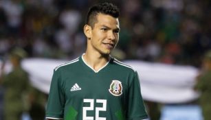 Chucky Lozano sonríe previo a un juego con el Tri