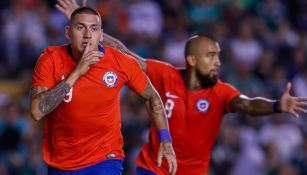 Nico Castillo festeja gol ante la Selección Mexicana