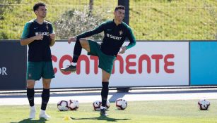 Cristiano Ronaldo en entrenamiento de Portugal