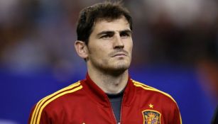 Iker Casillas durante un partido con la selección española 