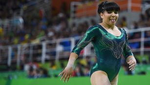 Alexa Moreno, durante competencia de gimnasia 