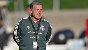 Tata Martino, durante un entrenamiento del Tri