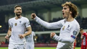 Griezmann festeja su gol frente a la selección de Moldavia