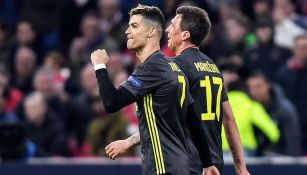 Cristiano festeja su gol contra el Ajax