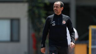 Óscar Pareja, durante el entrenamiento en Coapa con Xolos