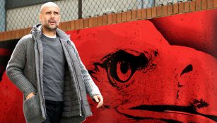 Pep Guardiola en su arribo al juego contra Crystal Palace