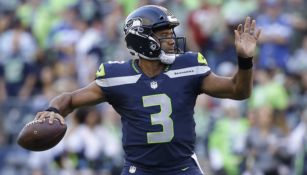 Russell Wilson durante un juego de los Seahawks