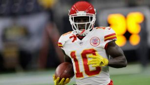 Tyreek Hill durante un partido con los Chiefs