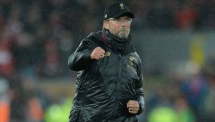 Klopp festeja en un partido del Liverpool