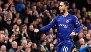 Hazard celebra un gol en Stamford Bridge 