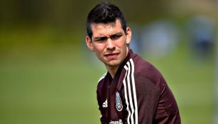 Hirving Lozano durante un entrenamiento con el Tricolor 