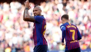 Vidal celebrando un gol ante el Getafe 