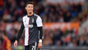 Cristiano Ronaldo sonríe en el juego entre la Roma y la Juventus