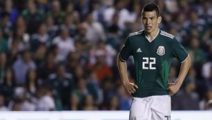 Lozano, en un partido de la Selección