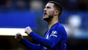 Eden Hazard celebra una anotación con el Chelsea 