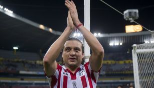 Héctor Reynoso durante un juego de leyendas de Chivas