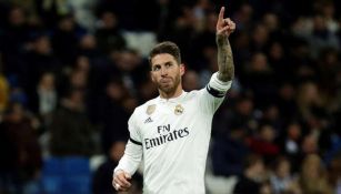 Sergio Ramos celebra una acción del Real Madrid