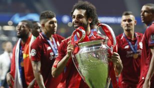 Mohamed Salah festeja el título de la Champions League