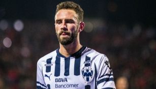 Layún durante un partido de Rayados 