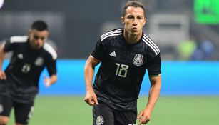 Guardado durante un partido con la Selección Mexicana 