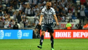 Nico Sánchez, en festejo con Rayados