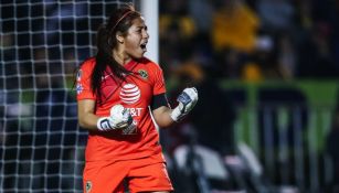 Santiago, en festejo durante partido del América