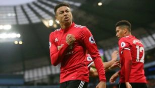 Jesse Lingard festeja un gol con le Manchester United