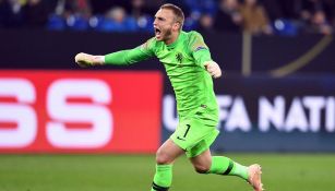 Cillessen celebra un gol de Holanda 