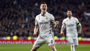 Toni Kroos celebra una anotación con el Real Madrid 